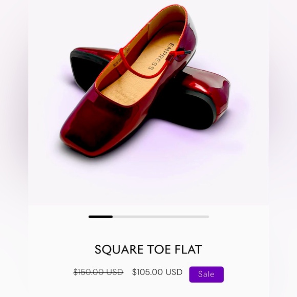 NWOB Empress Australian made Square Toe Flats Burgundy Patent leather - Picture 13 of 14